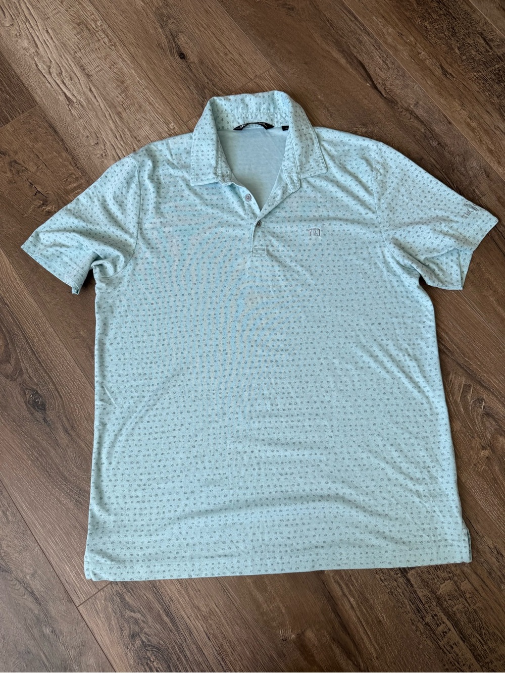 Travis Mathew Mint Green Micro-Pattern Polo